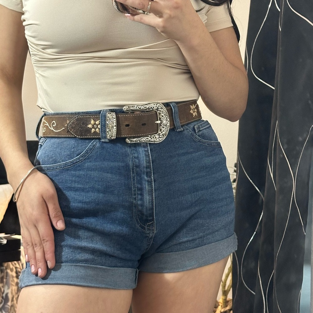 NOCONA Vintage Western Belt | Coastal Cowboy Floral Silver Buckle